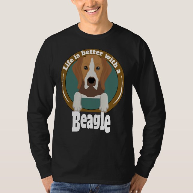 Livet är bättre med en beagle-beagle-ägare t shirt (Framsida)