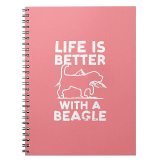 Livet är bättre med en beagle-design och beagle-ja anteckningsbok