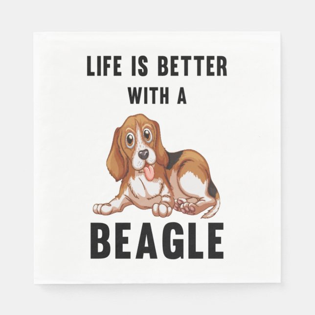 Livet är bättre med en Beagle Pappersservett (Framsidan)