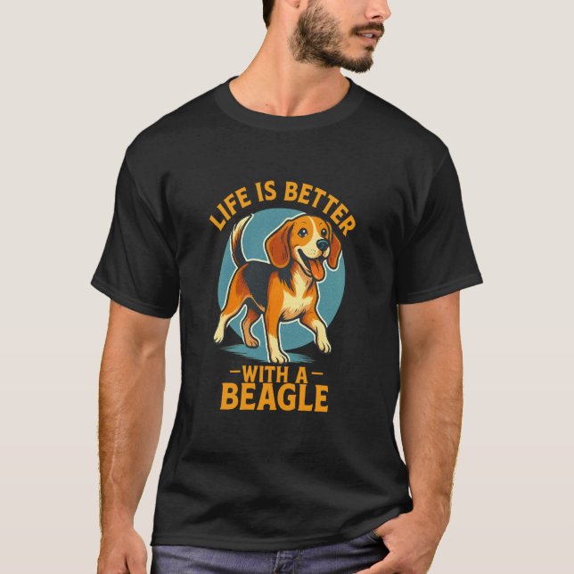 Livet är bättre med en BEAGLE T Shirt (Framsida)