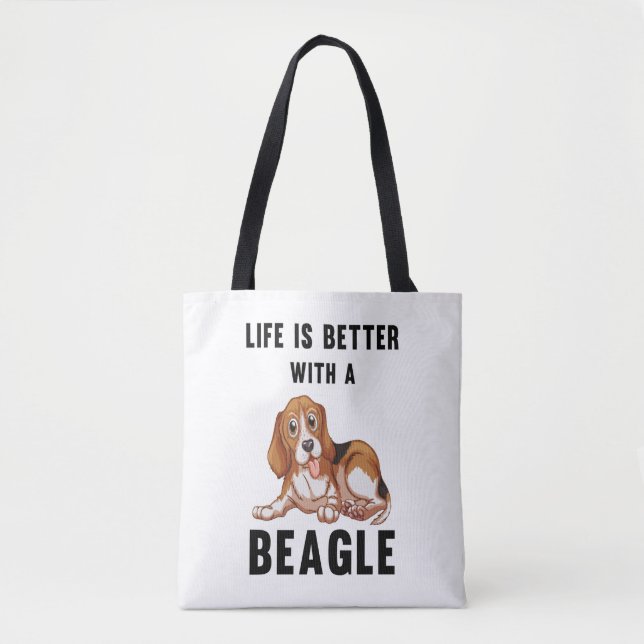 Livet är bättre med en Beagle Tygkasse (Framsida)