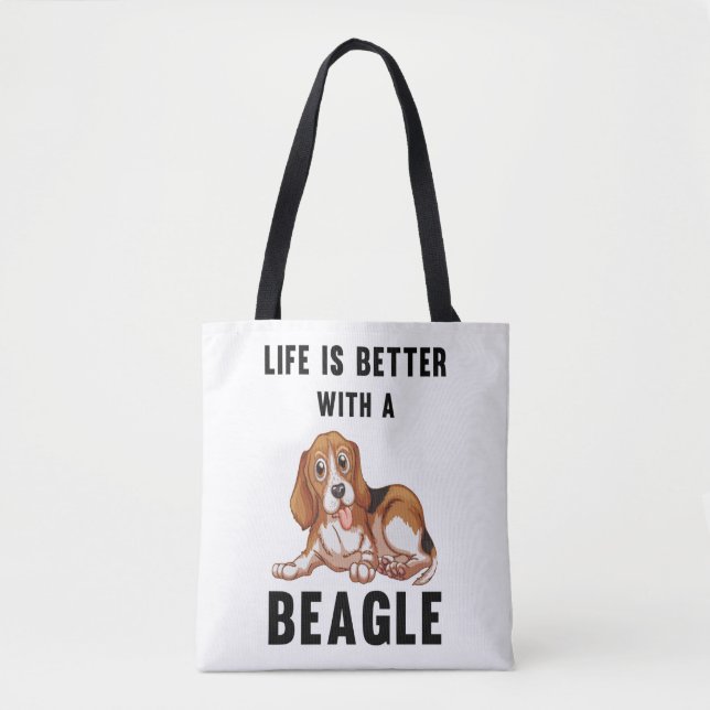 Livet är bättre med en Beagle Tygkasse (Framsida)