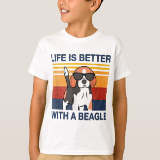 Livet är bättre med en Beagle Vintage Hund design  T Shirt