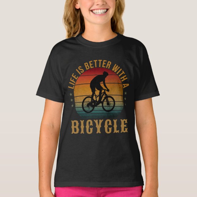LIVET ÄR BÄTTRE MED EN BICYCLE T-Shirt (Framsida)