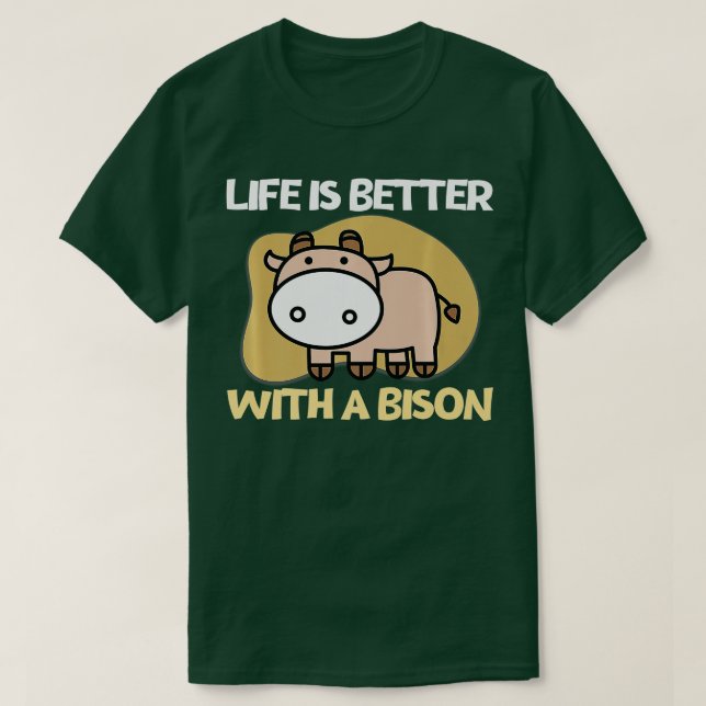 Livet är bättre med en bison Retro-buff. T Shirt (Design framsida)