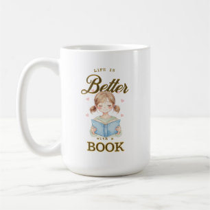 Livet är bättre med en bok kaffe/tekopp kaffemugg