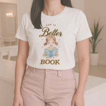 Livet är bättre med en bok t-shirt