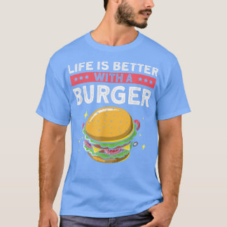 Livet är bättre med en burger, Retro Cheeseburger  T Shirt