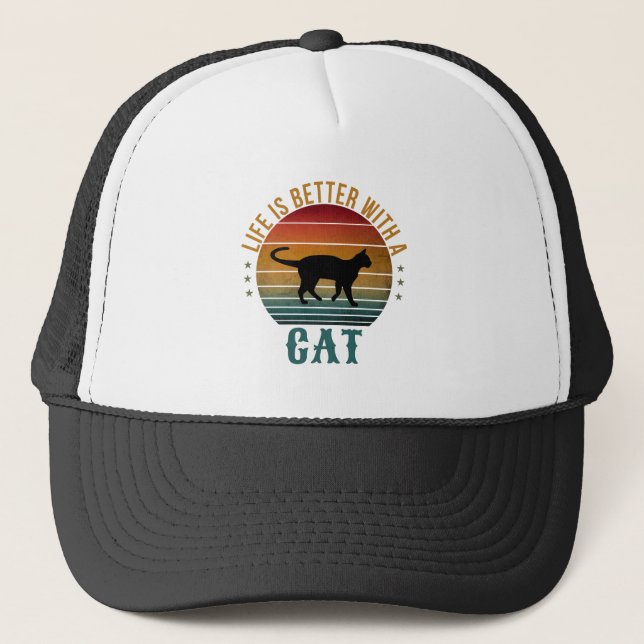 LIVET ÄR BÄTTRE MED EN CAT-TRUCKERKEPS KEPS (Framsida)