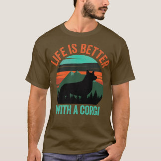 Livet är bättre med en Corgi-Vintage Distress745 T Shirt