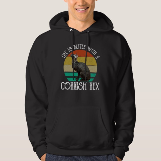 Livet är Bättre Med En Cornish Rex Hoodie (Framsida)