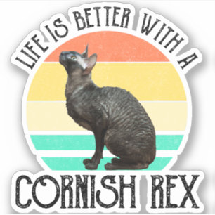 Livet är bättre med en Cornish Rex Klistermärken
