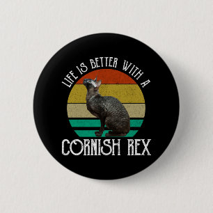 Livet Är Bättre Med En Cornish Rex Knapp