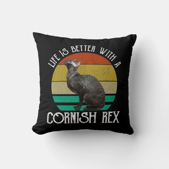 Livet är Bättre Med En Cornish Rex Kudde (Framsida)