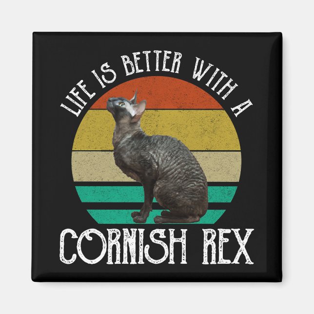 Livet Är Bättre Med En Cornish Rex Magnet (Framsidan)