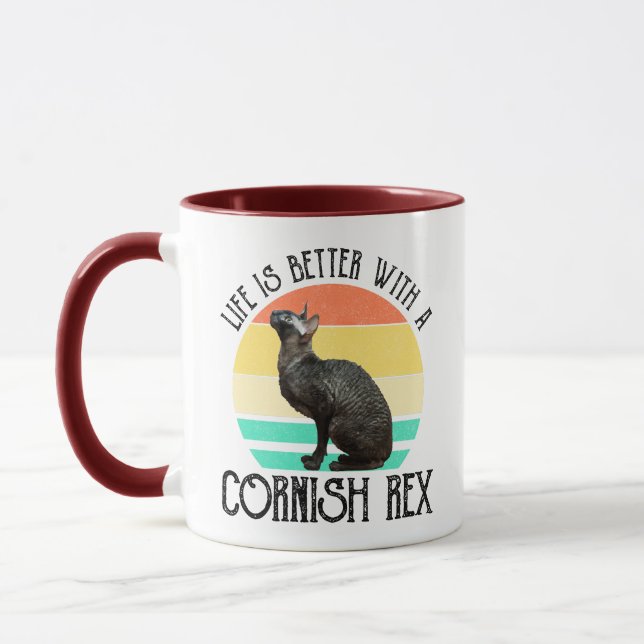 Livet är bättre med en Cornish Rex Mugg (Vänster)