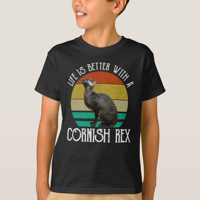 Livet är bättre med en Cornish Rex T Shirt (Framsida)