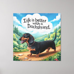 Livet är bättre med en dachshund canvastryck