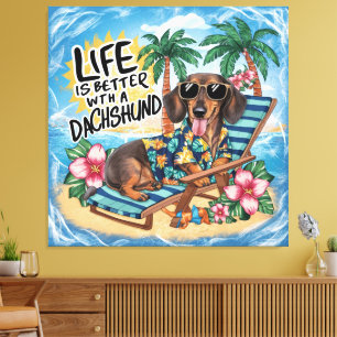 Livet är bättre med en dachshund canvastryck
