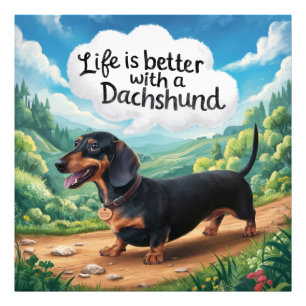 Livet är bättre med en dachshund fototryck