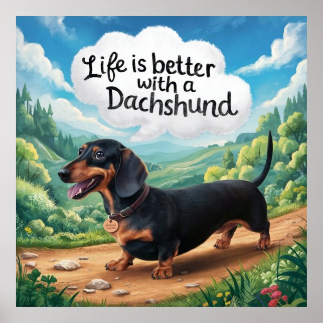 Livet är bättre med en dachshund poster (Framsidan)