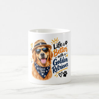 Livet är bättre med en Golden Retriever hundälskar Kaffemugg