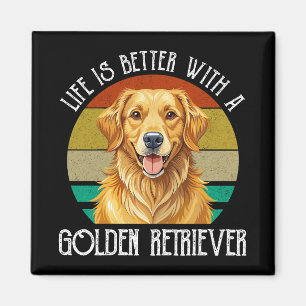Livet är bättre med en Golden Retriever Magnet