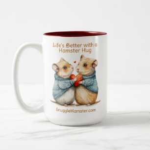 Livet är bättre med en Hamster Hug SnuggleHamste Två-Tonad Mugg