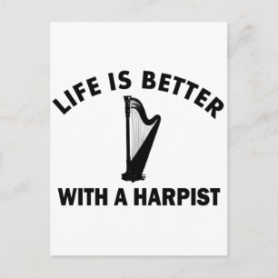Livet är bättre med en harpist vykort