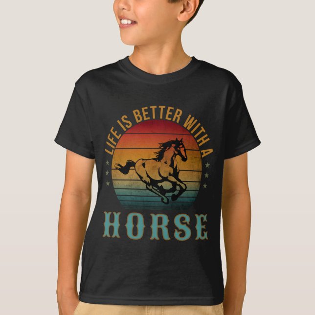 LIVET ÄR BÄTTRE MED EN HÄST T SHIRT (Framsida)