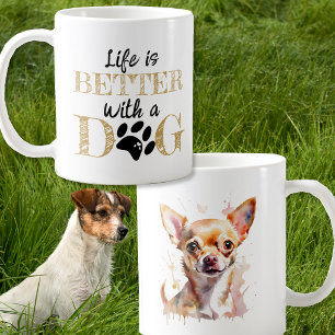 Livet är bättre med en hund Chihuahuappresent Kaffemugg