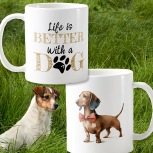 Livet är bättre med en hund dachshund present kaffemugg