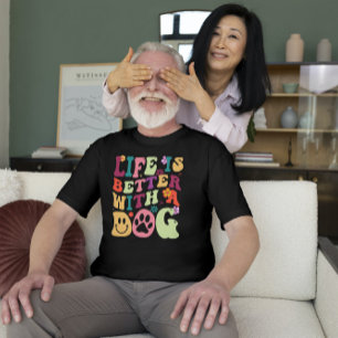 Livet är bättre med en hund - färgstark tillväxtde t shirt