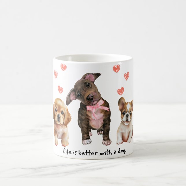 Livet är bättre med en hund kaffemugg (Center)