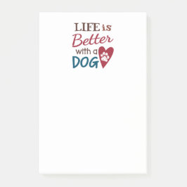 "Livet är bättre med en Hund" Post-it Block