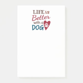 "Livet är bättre med en Hund" Post-it Block