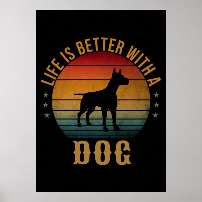 LIVET ÄR BÄTTRE MED EN HUND POSTER (Framsidan)