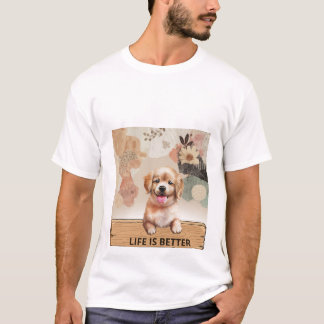 Livet Är Bättre Med En Hund Söt Valp T-Shirt