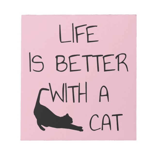 Livet är bättre med en katt - Cat Lovers Anteckningsblock (Framsida)