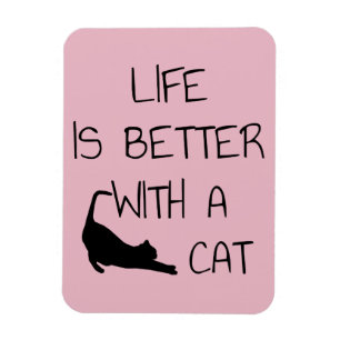 Livet är bättre med en katt - Cat Lovers Magnet