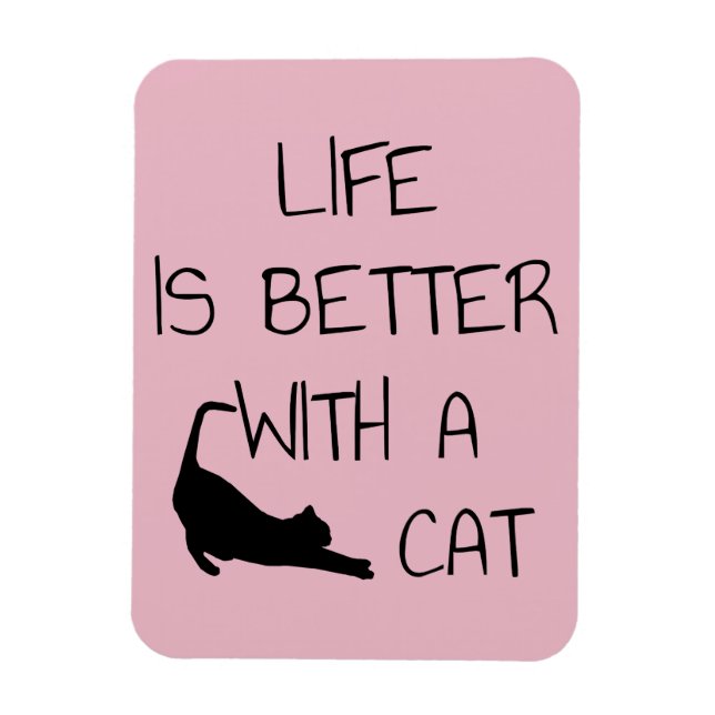 Livet är bättre med en katt - Cat Lovers Magnet (Vertikal)
