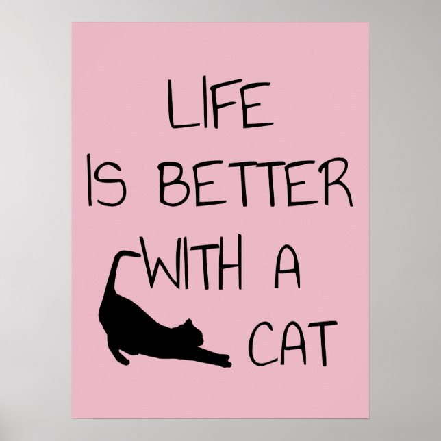 Livet är bättre med en katt - Cat Lovers Poster (Framsidan)