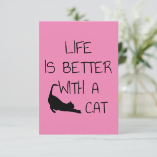 Livet är bättre med en katt - Cat Lovers Tack Kort