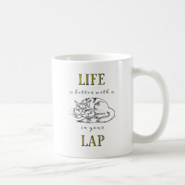 Livet är bättre med en katt i ditt foto på Lap-anp Kaffemugg