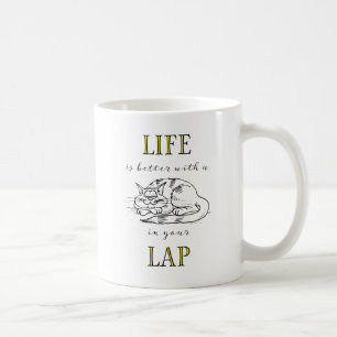Livet är bättre med en katt i ditt foto på Lap-anp Kaffemugg