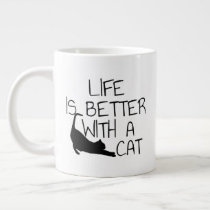 Livet är bättre med en katt jumbo mugg