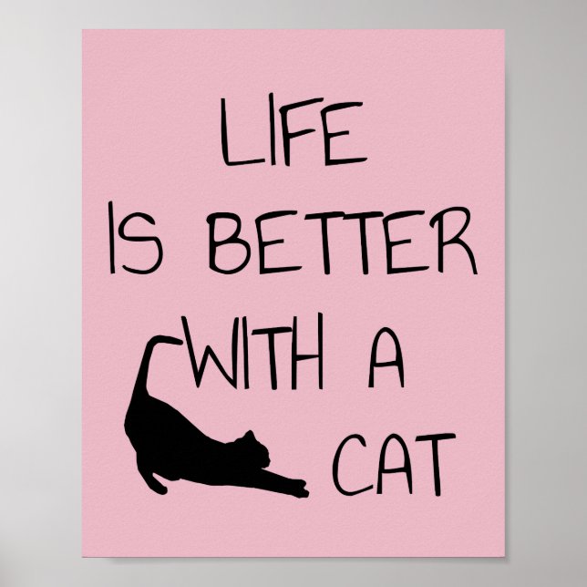 Livet är bättre med en katt - kattälskare    poster (Framsidan)