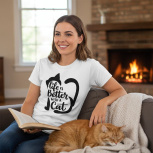 Livet är Bättre med en Katt Kvinnor T Shirt