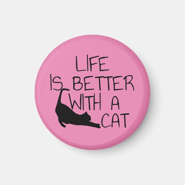 Livet är bättre med en katt  magnet (Framsidan)