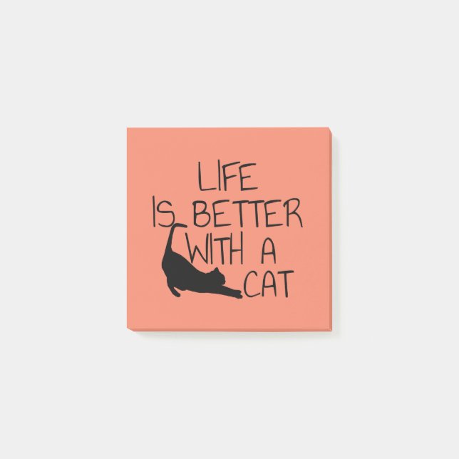 Livet är bättre med en katt post-it block (Framsida)